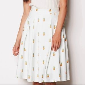 Pink Martini Pleated Pineapple Pattern Skirt Sz L